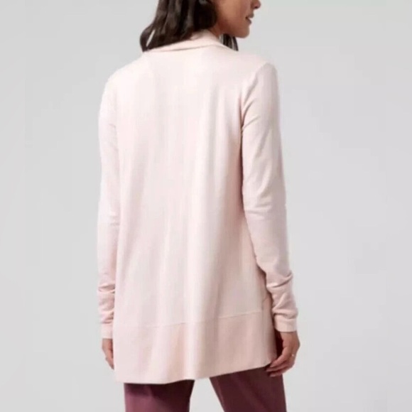 Athleta Pranayama Open Wrap Cardigan Mocha Latte Colored Sweater SIZE SMALL - Picture 3 of 10